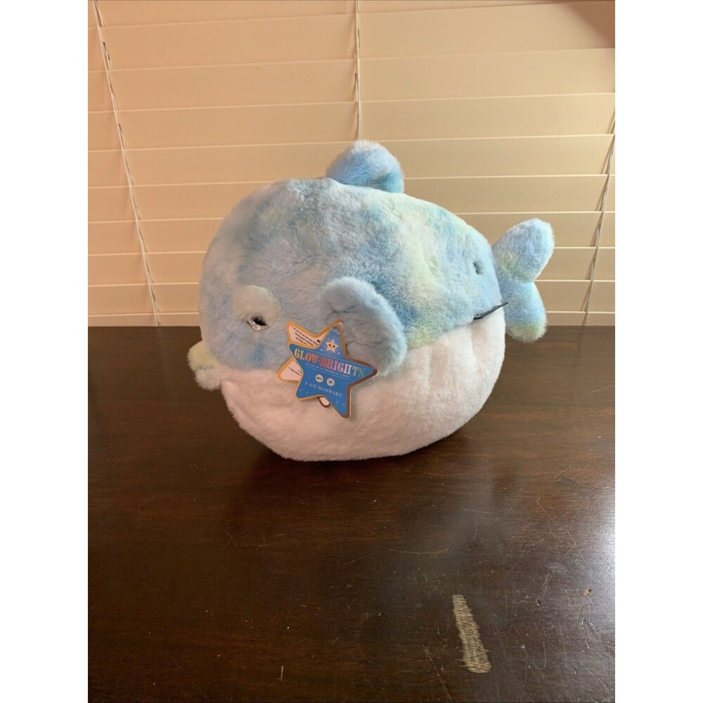 Glow Brights FAO Swartz Plush LED Water Chime Sound Fish 14" NWT